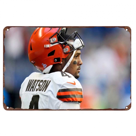 Cleveland Browns Aluminum Sign 8x12 Inch Deshaun Watson 001 Cleveland Browns Aluminum Sign 8x12 Inch Deshaun Watson 001