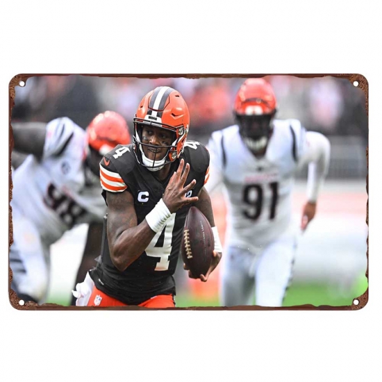 Cleveland Browns Aluminum Sign 8x12 Inch Deshaun Watson 003 Cleveland Browns Aluminum Sign 8x12 Inch Deshaun Watson 003