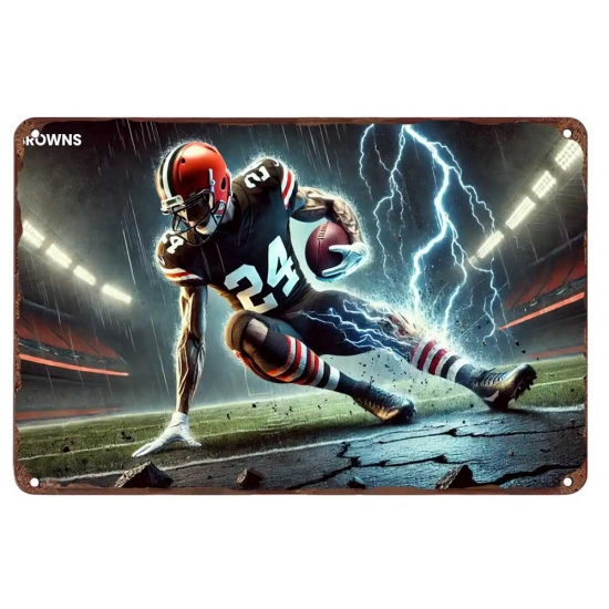 Cleveland Browns Aluminum Sign 8x12 Inch Nick Chubb 002 Cleveland Browns Aluminum Sign 8x12 Inch Nick Chubb 002