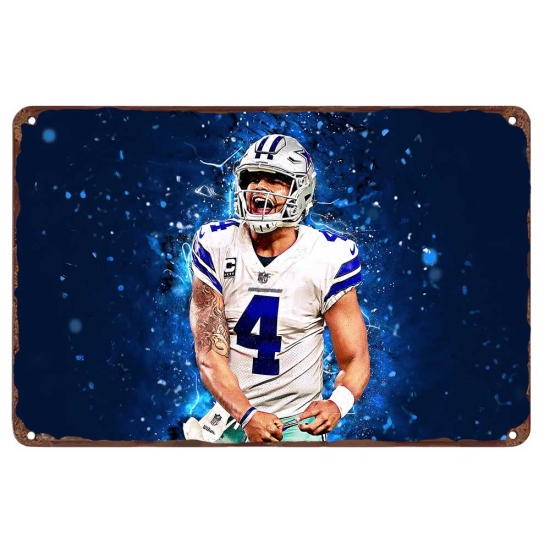Dallas Cowboys Aluminum Sign 12x8 Inch Dak Prescott 001 Dallas Cowboys Aluminum Sign 12x8 Inch Dak Prescott 001