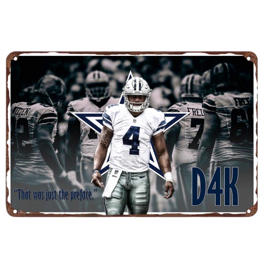 Dallas Cowboys Aluminum Sign 12x8 Inch Dak Prescott 004 Dallas Cowboys Aluminum Sign 12x8 Inch Dak Prescott 004