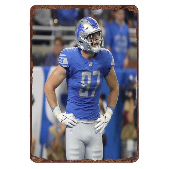 Detroit Lions Aluminum Sign 12x8 Inch Aidan Hutchinson 001 Detroit Lions Aluminum Sign 12x8 Inch Aidan Hutchinson 001