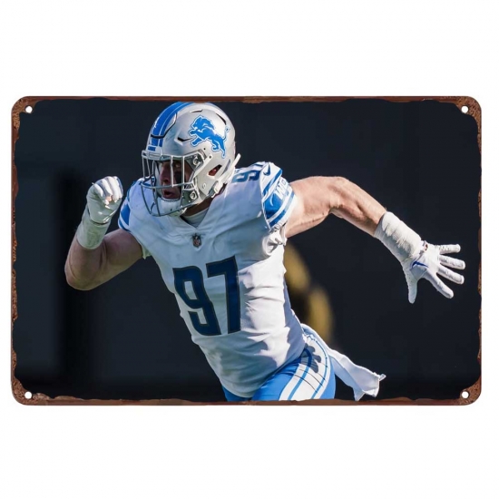 Detroit Lions Aluminum Sign 12x8 Inch Aidan Hutchinson 002 Detroit Lions Aluminum Sign 12x8 Inch Aidan Hutchinson 002