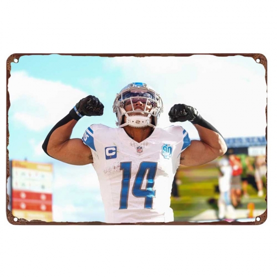 Detroit Lions Aluminum Sign 12x8 Inch Amon Ra St. Brown 002 Detroit Lions Aluminum Sign 12x8 Inch Amon Ra St. Brown 002