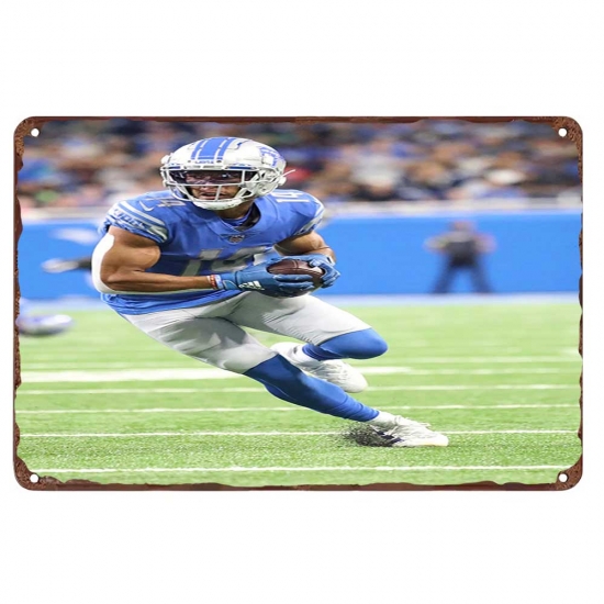 Detroit Lions Aluminum Sign 12x8 Inch Amon Ra St. Brown 003 Detroit Lions Aluminum Sign 12x8 Inch Amon Ra St. Brown 003