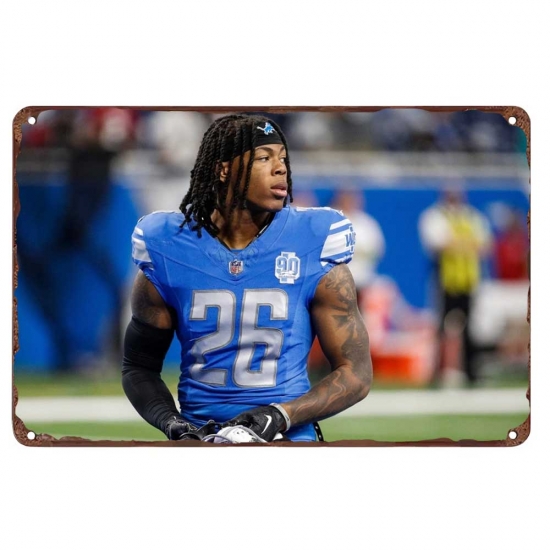 Detroit Lions Aluminum Sign 12x8 Inch Jahmyr Gibbs 001 Detroit Lions Aluminum Sign 12x8 Inch Jahmyr Gibbs 001