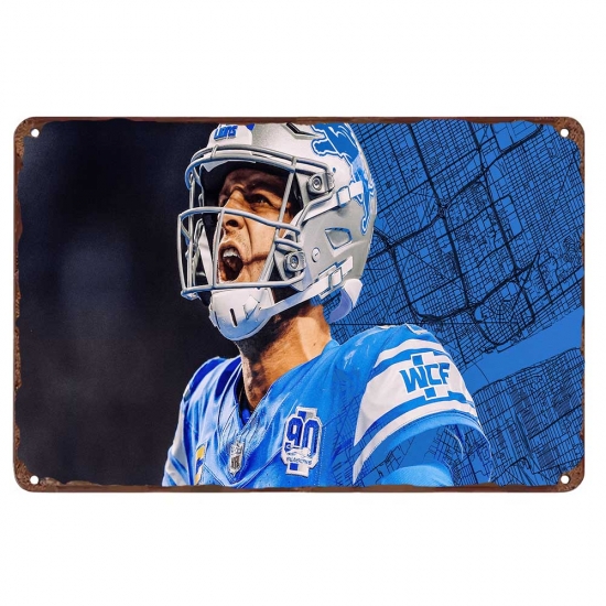 Detroit Lions Aluminum Sign 12x8 Inch Jared Goff 001 Detroit Lions Aluminum Sign 12x8 Inch Jared Goff 001