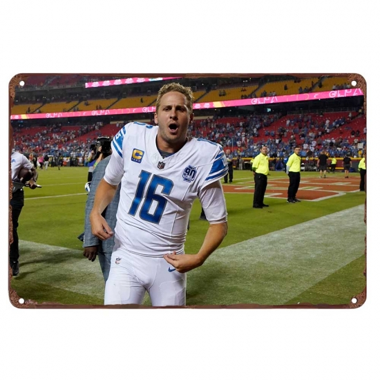 Detroit Lions Aluminum Sign 12x8 Inch Jared Goff 002 Detroit Lions Aluminum Sign 12x8 Inch Jared Goff 002