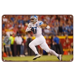 Detroit Lions Aluminum Sign 12x8 Inch Sam LaPorta 004