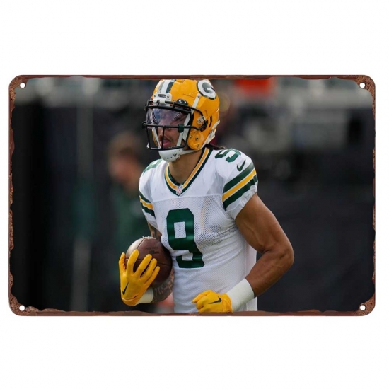 Green Bay Packers Aluminum Sign 12x8 Inch Christian Watson 002 Green Bay Packers Aluminum Sign 12x8 Inch Christian Watson 002