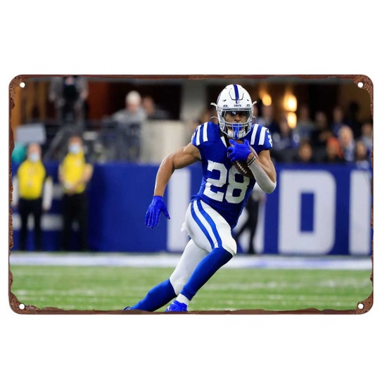 Indianapolis Colts Aluminum Sign 12x8 Inch Jonathan Taylor 002 Indianapolis Colts Aluminum Sign 12x8 Inch Jonathan Taylor 002