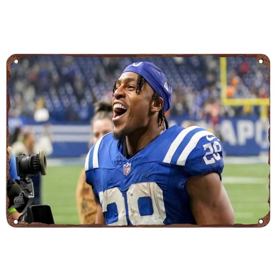 Indianapolis Colts Aluminum Sign 12x8 Inch Jonathan Taylor 003 Indianapolis Colts Aluminum Sign 12x8 Inch Jonathan Taylor 003