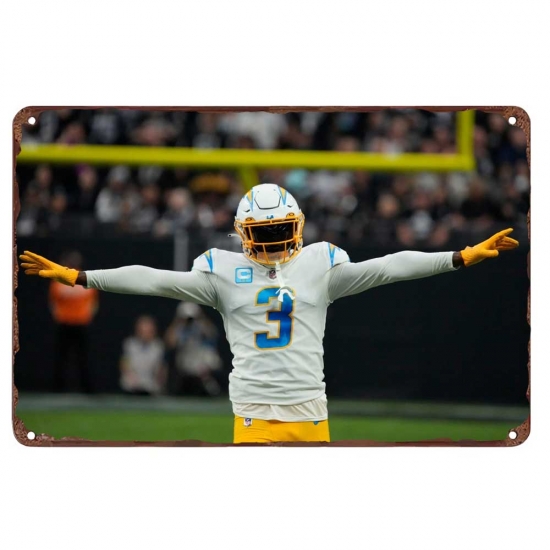 Los Angeles Chargers Aluminum Sign 12x8 Inch Derwin James 002 Los Angeles Chargers Aluminum Sign 12x8 Inch Derwin James 002