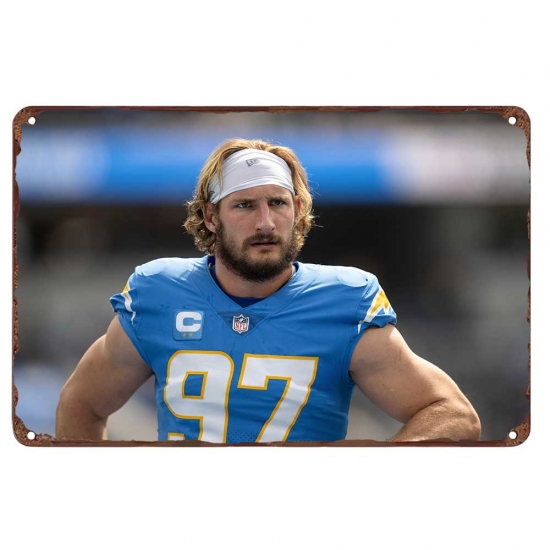 Los Angeles Chargers Aluminum Sign 12x8 Inch Joey Bosa 001 Los Angeles Chargers Aluminum Sign 12x8 Inch Joey Bosa 001