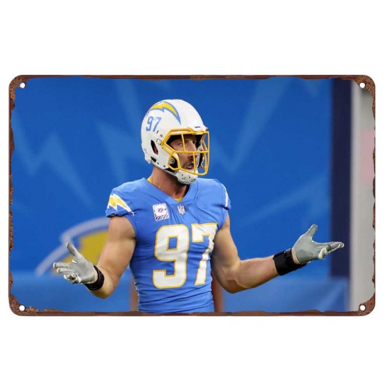 Los Angeles Chargers Aluminum Sign 12x8 Inch Joey Bosa 003 Los Angeles Chargers Aluminum Sign 12x8 Inch Joey Bosa 003