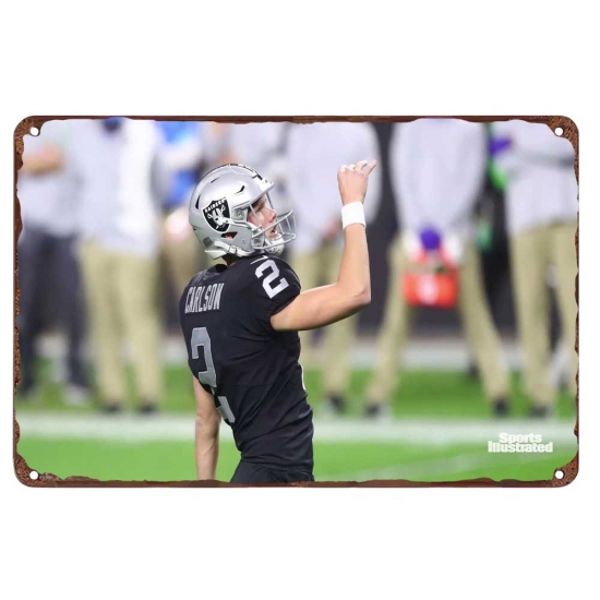 Los Angeles Raiders Aluminum Sign 12x8 Inch Daniel Carlson 002 Los Angeles Raiders Aluminum Sign 12x8 Inch Daniel Carlson 002
