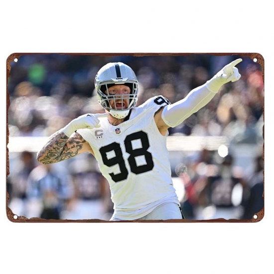 Los Angeles Raiders Aluminum Sign 12x8 Inch Maxx Crosby 001 Los Angeles Raiders Aluminum Sign 12x8 Inch Maxx Crosby 001
