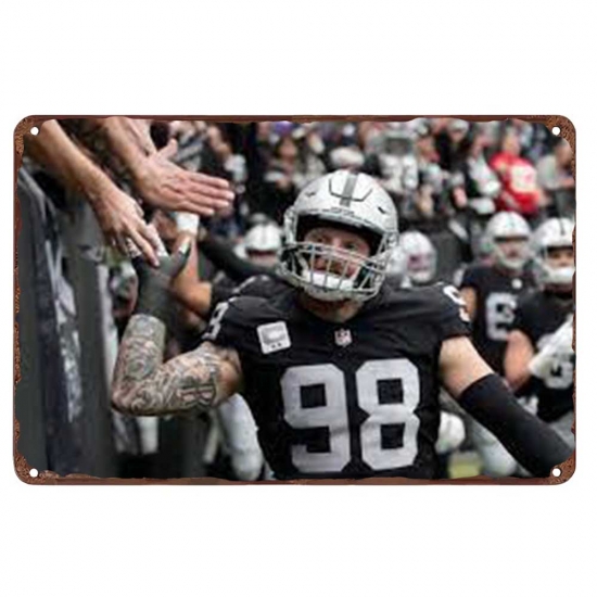 Los Angeles Raiders Aluminum Sign 12x8 Inch Maxx Crosby 003 Los Angeles Raiders Aluminum Sign 12x8 Inch Maxx Crosby 003