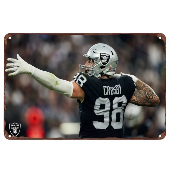 Los Angeles Raiders Aluminum Sign 12x8 Inch Maxx Crosby 004 Los Angeles Raiders Aluminum Sign 12x8 Inch Maxx Crosby 004