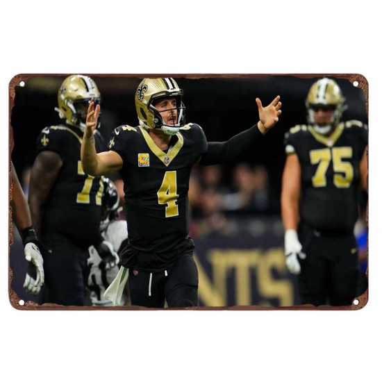 New Orleans Saints Aluminum Sign 12x8 Inch Derek Carr 004 New Orleans Saints Aluminum Sign 12x8 Inch Derek Carr 004