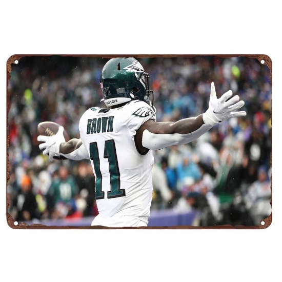 Philadelphia Eagles Aluminum Sign 12x8 Inch A.J. Brown 008 Philadelphia Eagles Aluminum Sign 12x8 Inch A.J. Brown 008