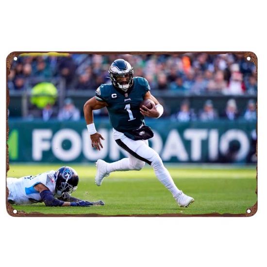 Philadelphia Eagles Aluminum Sign 12x8 Inch Jalen Hurts 002 Philadelphia Eagles Aluminum Sign 12x8 Inch Jalen Hurts 002