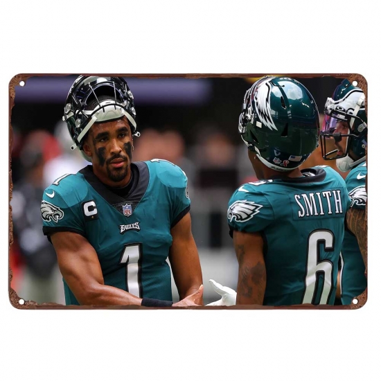 Philadelphia Eagles Aluminum Sign 12x8 Inch Jalen Hurts 005 Philadelphia Eagles Aluminum Sign 12x8 Inch Jalen Hurts 005