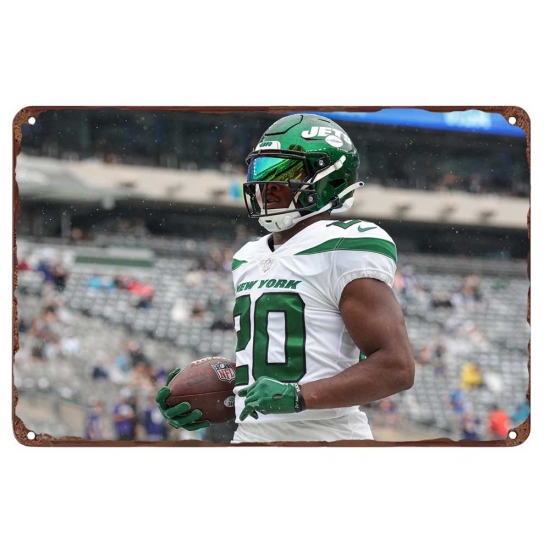 New York Jets Aluminum Sign 12x8 Inch Breece Hall 003 New York Jets Aluminum Sign 12x8 Inch Breece Hall 003