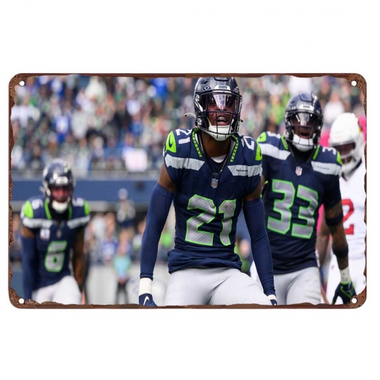 Seattle Seahawks Aluminum Sign 12x8 Inch Devon Witherspoon 002 Seattle Seahawks Aluminum Sign 12x8 Inch Devon Witherspoon 002