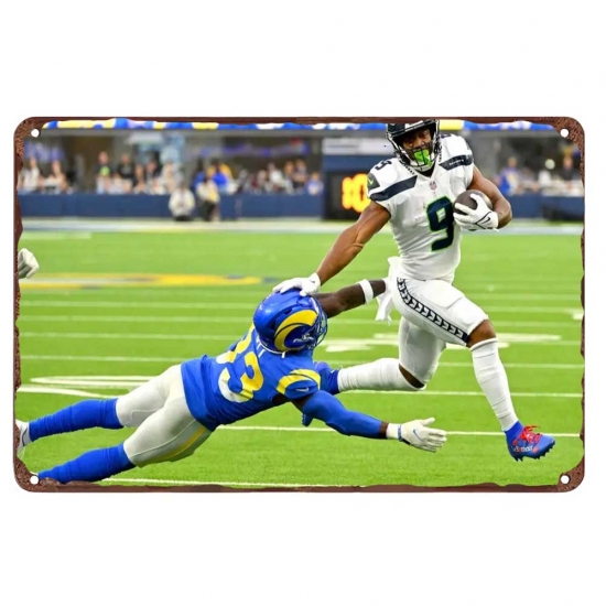 Seattle Seahawks Aluminum Sign 12x8 Inch Kenneth Walker III 003 Seattle Seahawks Aluminum Sign 12x8 Inch Kenneth Walker III 003