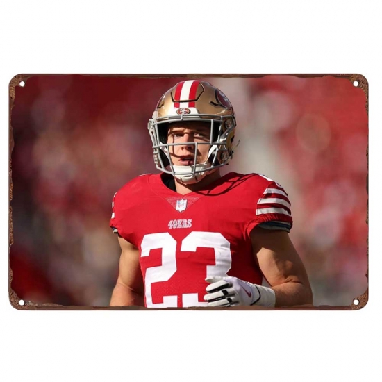 San Francisco 49ers Aluminum Sign Christian McCaffrey 002 San Francisco 49ers Aluminum Sign Christian McCaffrey 002