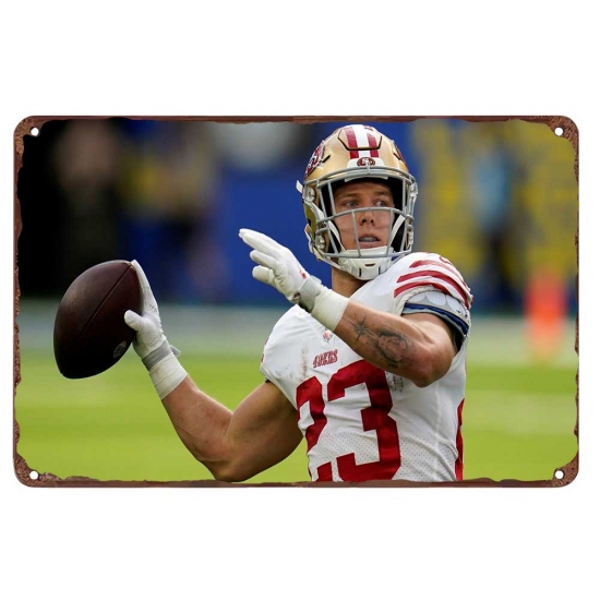 San Francisco 49ers Aluminum Sign Christian McCaffrey 005 San Francisco 49ers Aluminum Sign Christian McCaffrey 005