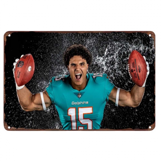 Miami Dolphins Aluminum Sign 12x8 Inch Jaelan Phillips 002 Miami Dolphins Aluminum Sign 12x8 Inch Jaelan Phillips 002