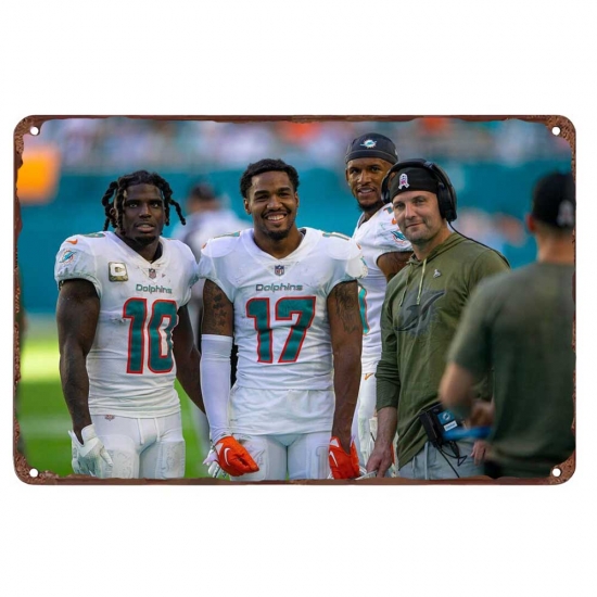 Miami Dolphins Aluminum Sign 12x8 Inch Jaylen Waddle 001 Miami Dolphins Aluminum Sign 12x8 Inch Jaylen Waddle 001