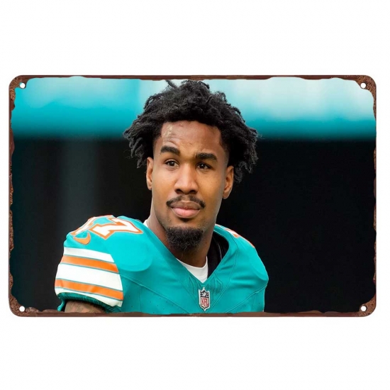 Miami Dolphins Aluminum Sign 12x8 Inch Jaylen Waddle 003 Miami Dolphins Aluminum Sign 12x8 Inch Jaylen Waddle 003