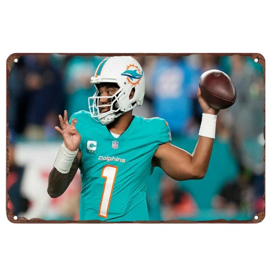 Miami Dolphins Aluminum Sign 12x8 Inch Tua Tagovailoa 001 Miami Dolphins Aluminum Sign 12x8 Inch Tua Tagovailoa 001