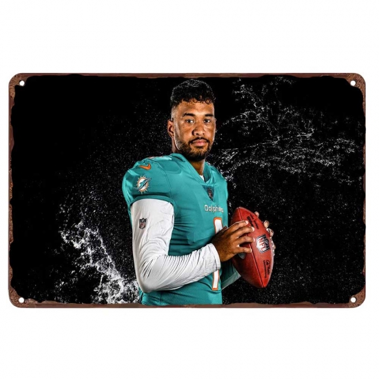 Miami Dolphins Aluminum Sign 12x8 Inch Tua Tagovailoa 004 Miami Dolphins Aluminum Sign 12x8 Inch Tua Tagovailoa 004