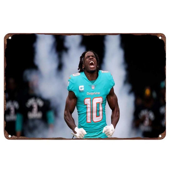 Miami Dolphins Aluminum Sign 12x8 Inch Tyreek Hill 002 Miami Dolphins Aluminum Sign 12x8 Inch Tyreek Hill 002