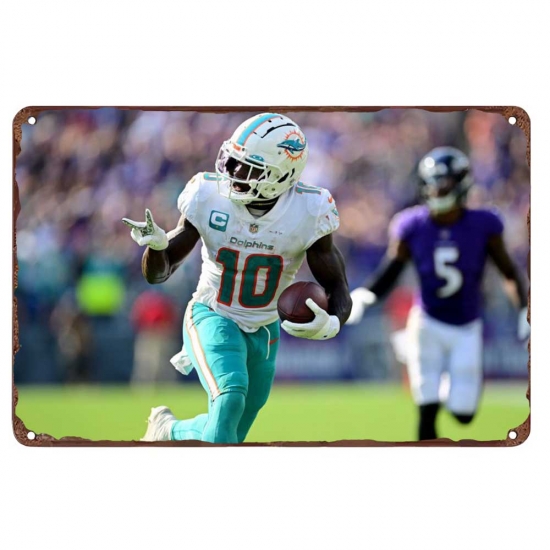 Miami Dolphins Aluminum Sign 12x8 Inch Tyreek Hill 005 Miami Dolphins Aluminum Sign 12x8 Inch Tyreek Hill 005
