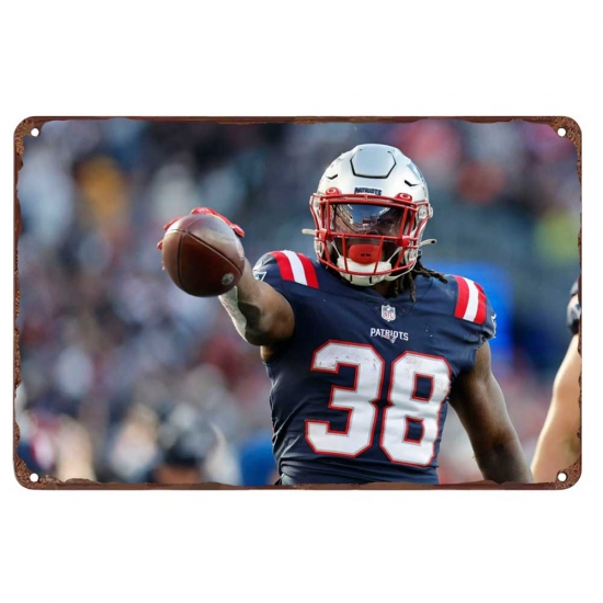 New England Patriots Aluminum Sign 12x8 Inch Rhamondre Stevenson 001 New England Patriots Aluminum Sign 12x8 Inch Rhamondre Stevenson 001