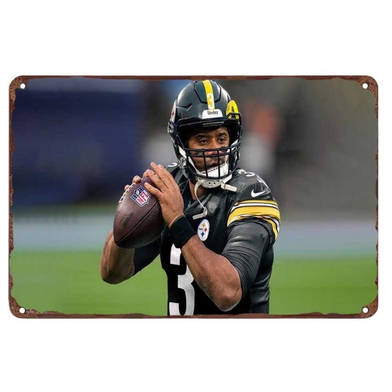 Pittsburgh Steelers Aluminum Sign 12x8 Inch Russell Wilson 001 Pittsburgh Steelers Aluminum Sign 12x8 Inch Russell Wilson 001