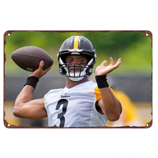 Pittsburgh Steelers Aluminum Sign 12x8 Inch Russell Wilson 002 Pittsburgh Steelers Aluminum Sign 12x8 Inch Russell Wilson 002
