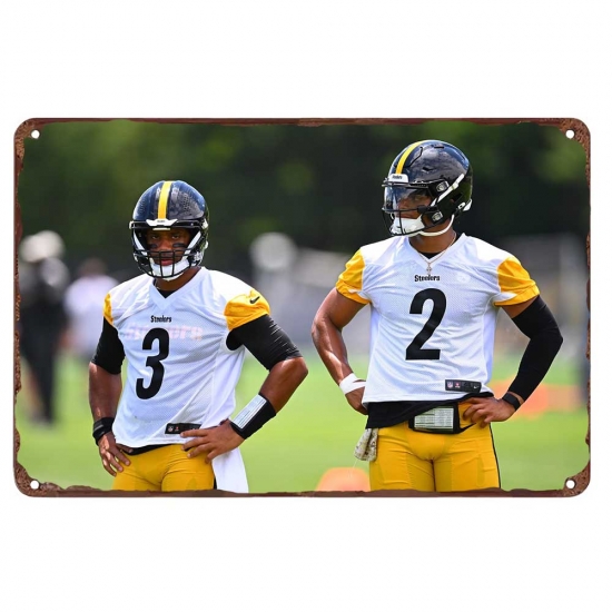 Pittsburgh Steelers Aluminum Sign 12x8 Inch Russell Wilson 003 Pittsburgh Steelers Aluminum Sign 12x8 Inch Russell Wilson 003
