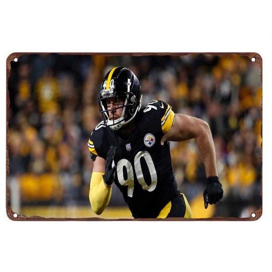 Pittsburgh Steelers Aluminum Sign 12x8 Inch T.J. Watt 001 Pittsburgh Steelers Aluminum Sign 12x8 Inch T.J. Watt 001