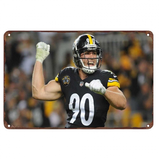 Pittsburgh Steelers Aluminum Sign 12x8 Inch T.J. Watt 002 Pittsburgh Steelers Aluminum Sign 12x8 Inch T.J. Watt 002