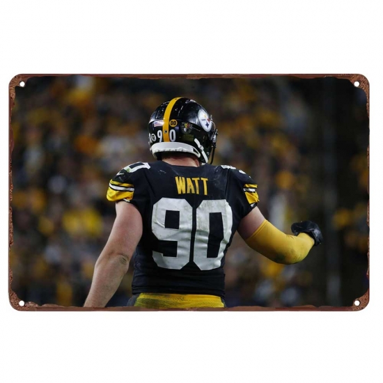 Pittsburgh Steelers Aluminum Sign 12x8 Inch T.J. Watt 003 Pittsburgh Steelers Aluminum Sign 12x8 Inch T.J. Watt 003