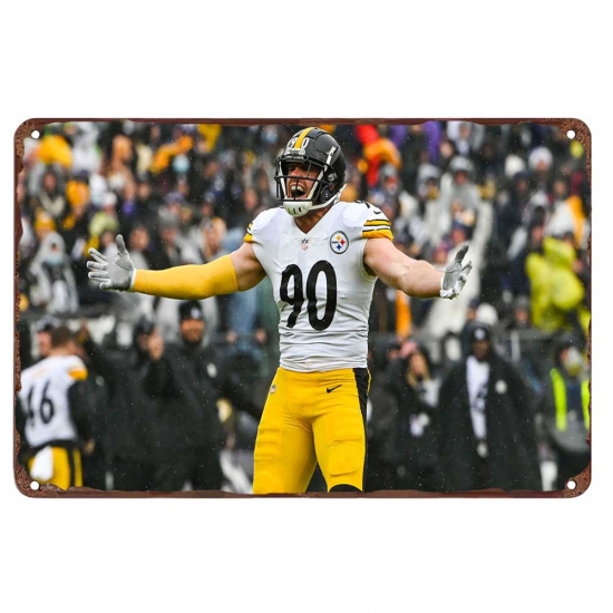 Pittsburgh Steelers Aluminum Sign 12x8 Inch T.J. Watt 004 Pittsburgh Steelers Aluminum Sign 12x8 Inch T.J. Watt 004