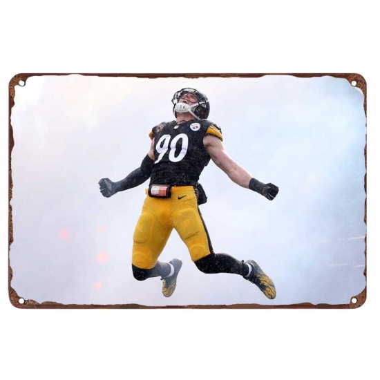 Pittsburgh Steelers Aluminum Sign 12x8 Inch T.J. Watt 007 Pittsburgh Steelers Aluminum Sign 12x8 Inch T.J. Watt 007