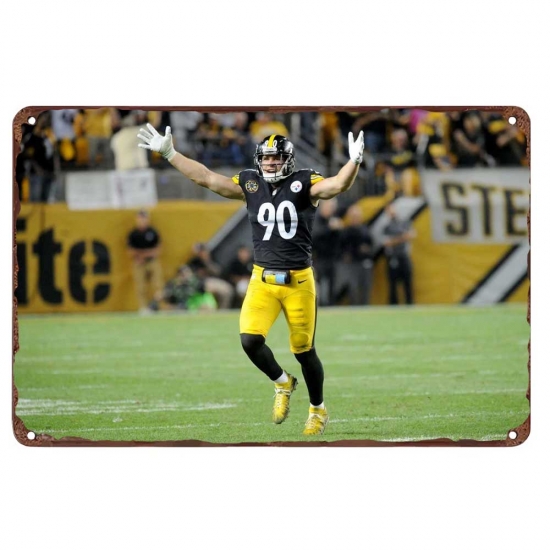 Pittsburgh Steelers Aluminum Sign 12x8 Inch T.J. Watt 009 Pittsburgh Steelers Aluminum Sign 12x8 Inch T.J. Watt 009