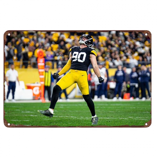 Pittsburgh Steelers Aluminum Sign 12x8 Inch T.J. Watt 010 Pittsburgh Steelers Aluminum Sign 12x8 Inch T.J. Watt 010